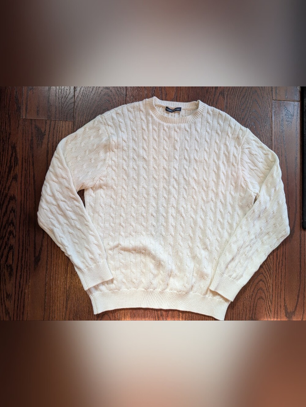 Brandy Melville Cream Cable Knit Crewneck Sweater Ivory Preppy Academia Fall OS